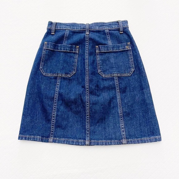 Madewell Dark Wash Denim Jean Button Down Skirt SZ25 - Picture 5 of 7